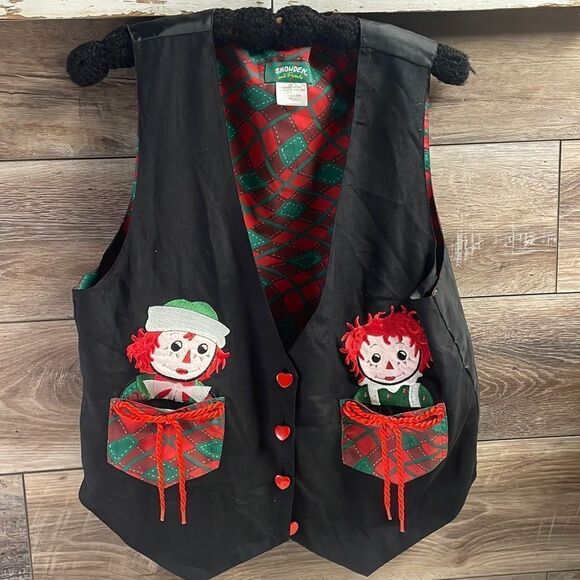 Vintage Snowden & Friends Raggedy Ann & Andy Silk Novelty Vest Size Large - Picture 4 of 9